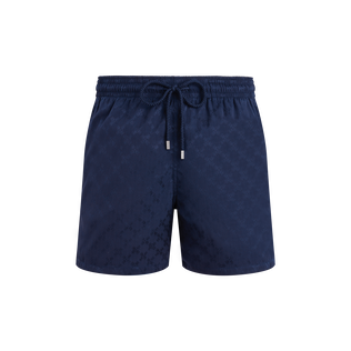Bañador con estampado Turtle Monogram Jacquard para hombre Azul marino vista frontal