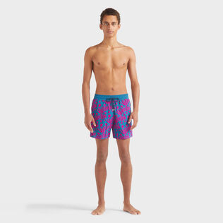 Pantaloncini mare uomo Ronde des Tortues Logo Peacock vista frontale indossata