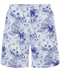 Bermudas de lino con estampado Riviera para mujer Ink vista frontal
