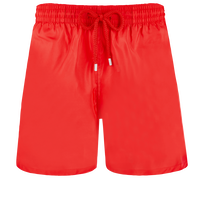 男士纯色超轻便携式泳裤 Poppy red 正面图