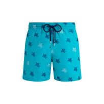 Pantaloncini mare uomo ricamati Micro Ronde des Tortues Diagonale - Edizione limitata Disco green vista frontale