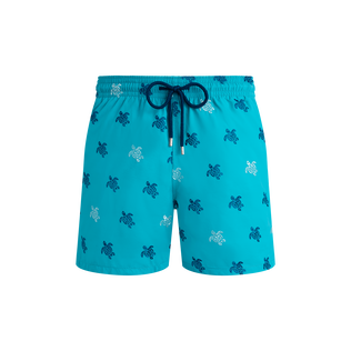 Pantaloncini mare uomo ricamati Micro Ronde des Tortues Diagonale - Edizione limitata Disco green vista frontale