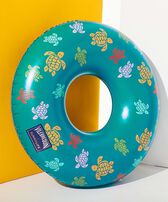 Inflatable Pool Ring Ronde des Tortues - VILEBREQUIN X SUNNYLIFE Ming blue front view