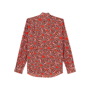 Camisa ligera en gasa de algodón de color liso con estampado Oursinades para hombre Amapola vista trasera