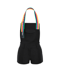 Salopette short femme noire Rainbow - Vilebrequin x JCC+ - Edition limitée Noir vue de face