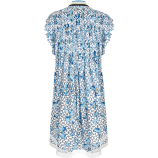 Iris Spitzen-Minikleid für Damen - Vilebrequin x Poupette St Barth Aquamarin blau Rückansicht