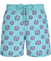 Men Swim Trunks Nola - Vilebrequin x John M Armleder Lazuli blue front view