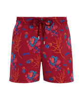 Men Swim Shorts Embroidered Medusa Flowers - Limited Edition Merlot vista frontal