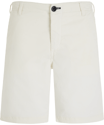 Men Cotton Bermuda Shorts Solid Off white front view