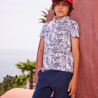 Pantaloni a tinta unita bambino Blu marine dettagli vista 2