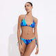 女士 Les Draps Froissés 三角形比基尼上衣 Neptune blue 正面穿戴视图