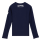 Women Long Sleeves Zipper Rashguard Solid Navy back view