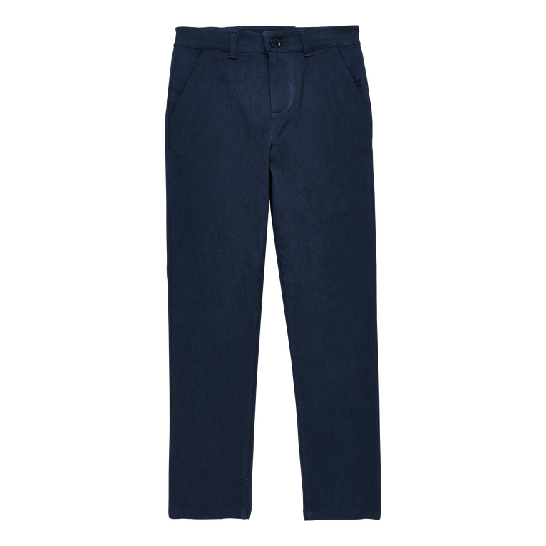 Boys Chino Pants Solid - Pant - Gretel - Blue - Size 14 - Vilebrequin