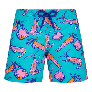 Costume da bagno bambino ultraleggero e ripiegabile Crevettes et Poissons Blu curacao vista frontale