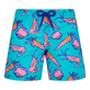 Costume da bagno bambino ultraleggero e ripiegabile Crevettes et Poissons Blu curacao vista frontale