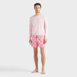 Men Cotton Sweater Turtle Peony 正面穿戴视图