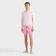 Men Cotton Sweater Turtle Peony front worn view