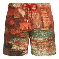 男士 Sortie Du Port De St Tropez 360 度游泳短裤 - Vilebrequin x Paul Signac Brick 正面图
