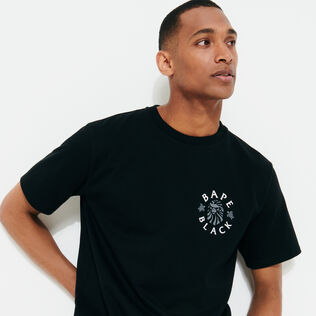 Camiseta con logotipo estampado para hombre de Vilebrequin x BAPE® BLACK Negro detalles vista 4