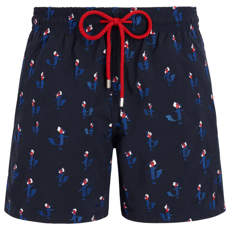 Men Swim Shorts Embroidered Cocorico! - Swimming Trunk - Mistral - Blue