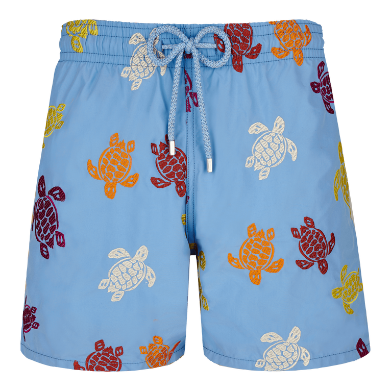 Men Swim Shorts Embroidered Tortue Multicolore - Swimming Trunk - Mistral - Blue - Size S - Vilebrequin
