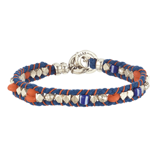 Bracelet tressé unisexe perles Everly- Vilebrequin x Gas Bijoux Faience vue de face