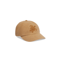 Unisex Linen Cap Solid Mocha front view