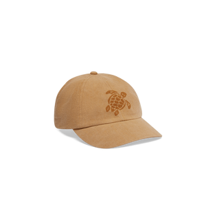 Unisex Linen Cap Solid Mocha front view