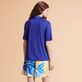 女士纯色 Polo 衫 Neptune blue 背面穿戴视图