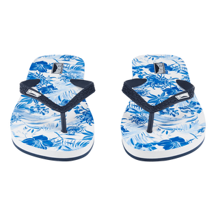 Women Flip flop Tahiti Flowers White front worn view
