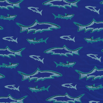 男士 Requins 3D 刺绣泳装 - 限量款 Purple blue 打印