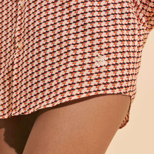 Camicia unisex leggera in voile di cotone Micro Mouettes Straw dettagli vista 7