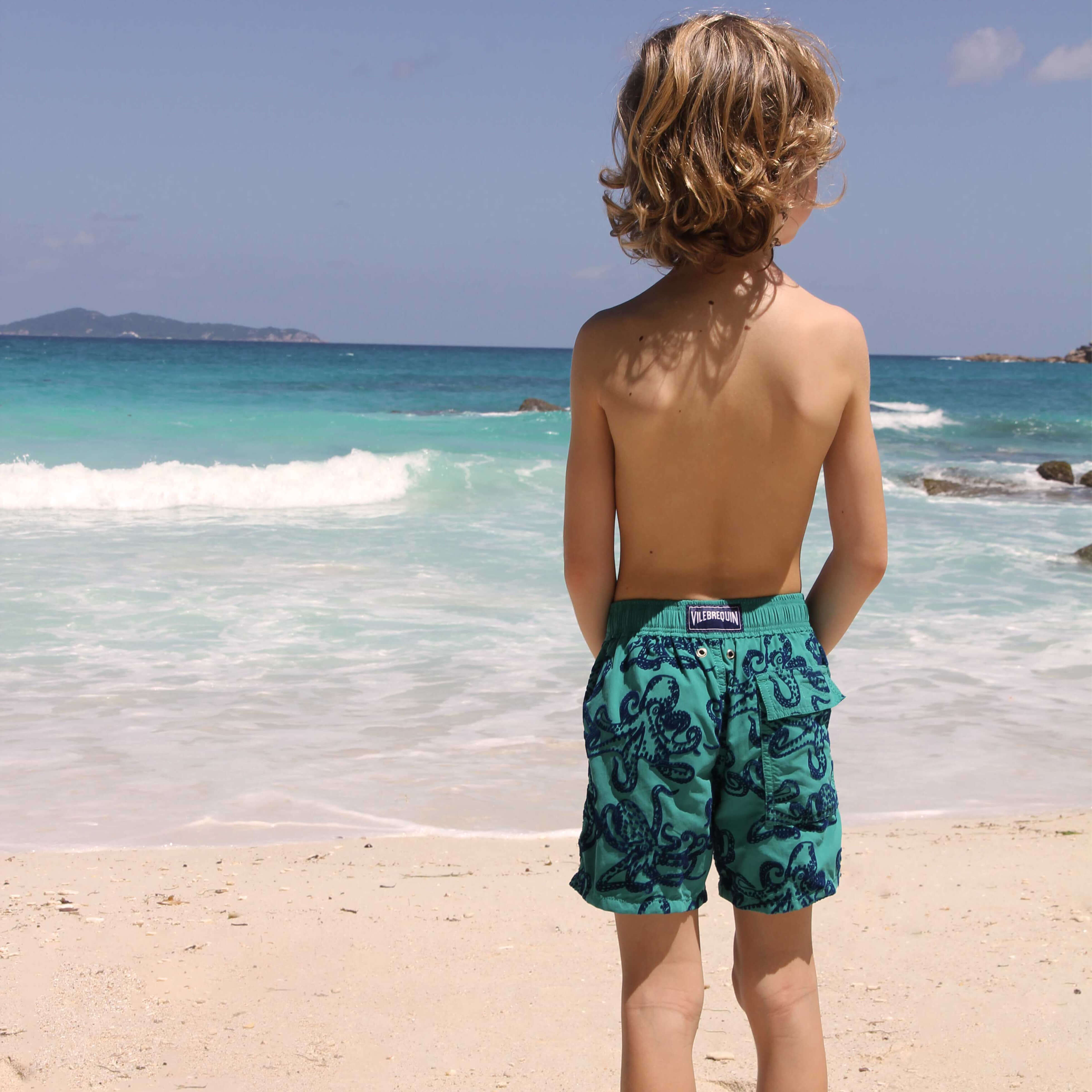 Pantaloncini mare bambino floccati Poulpes