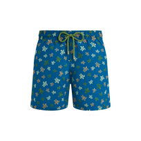Ronde des Tortues Badeshorts mit Stickerei für Herren – Limited Edition Peacock Vorderansicht