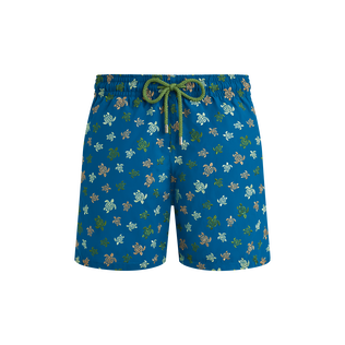 Ronde des Tortues Badeshorts mit Stickerei für Herren – Limited Edition Peacock Vorderansicht