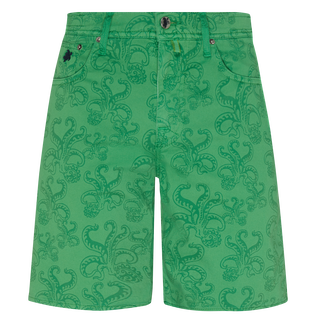 Bermuda en coton homme Poulpes imprimés Jungle vue de face