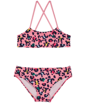 Costume due pezzi Turtles leopardato bambina Caramella vista frontale