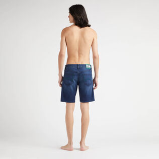 Bermudas vaqueras con estampado Tahiti Turtles para hombre Med denim w2 vista trasera desgastada