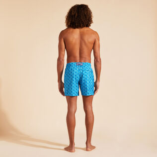Men Ultra-Light and Packable Swim Shorts Micro Ronde Des Tortues Rainbow Hawaii blue back worn view