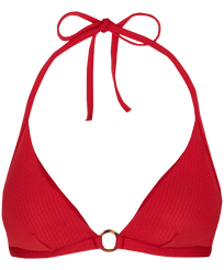 Women Halter Bikini Top Plumetis Moulin rouge front view