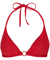 Haut de maillot de bain foulard femme Plumetis Moulin rouge vue de face