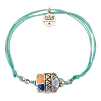 Emailliertes Turtle Schnurarmband – Vilebrequin x Gas Bijoux Lazuli blue Vorderansicht