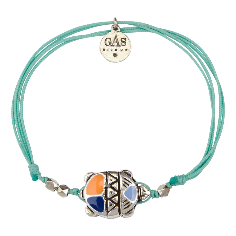 String Enameled Turtle Bracelet - Vilebrequin X Gas Bijoux - Bracelet - Tortue - Blue - Size OSFA - Vilebrequin