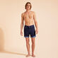 Men 5-Pockets Denim Bermuda Shorts Circus Med denim w2 front worn view