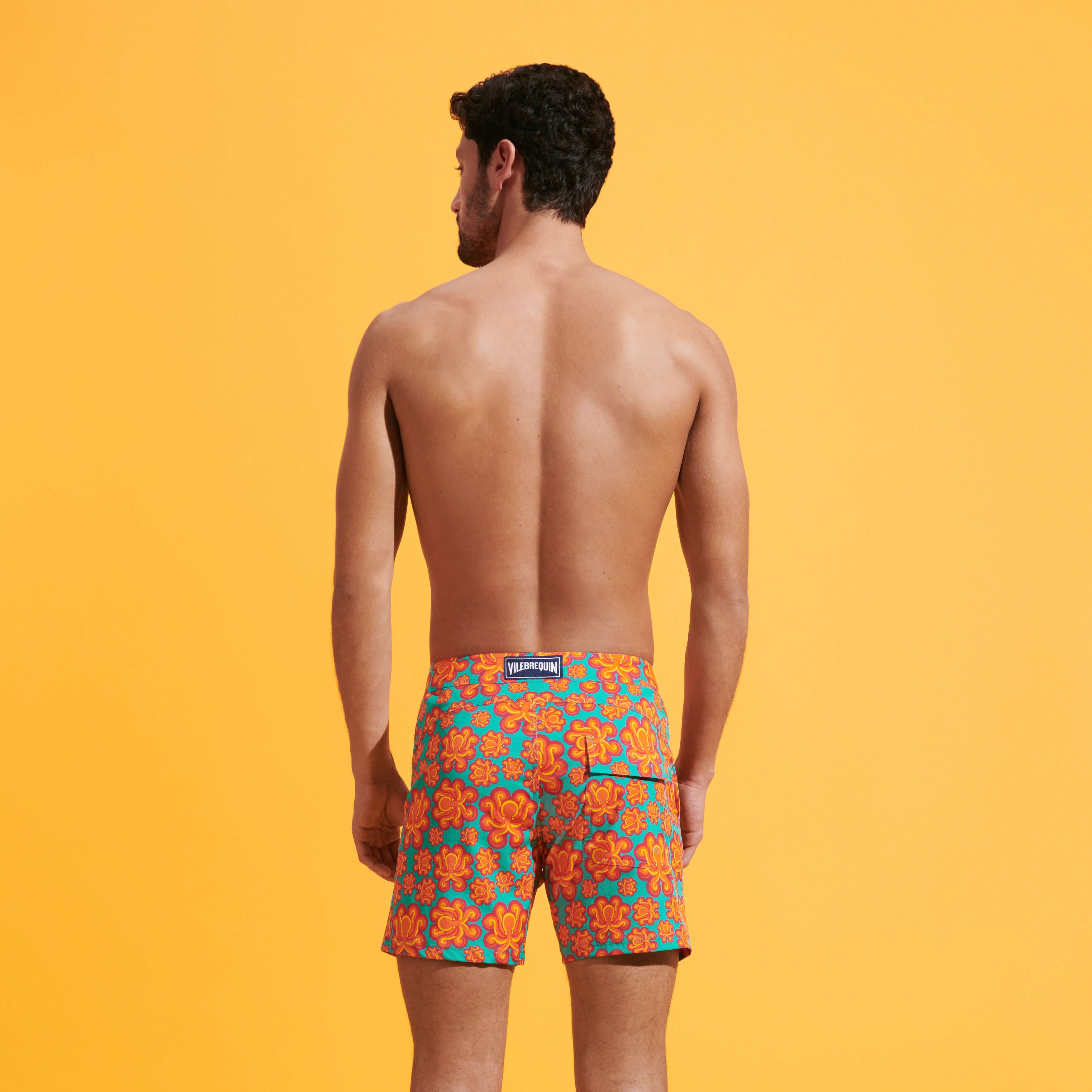 Neon yellow mens swim trunks 2025
