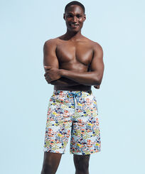Maillot de bain long ultra-léger et pliable homme Fish Family Blanc vue portée de face
