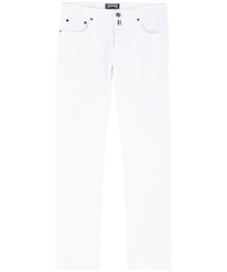 Hombre Autros Liso - Vaqueros rectos blancos con cinco bolsillos para hombre, Blanco vista frontal