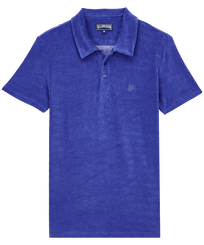 Men Others Solid - Men Jacquard Polo Solid, Purple blue front view