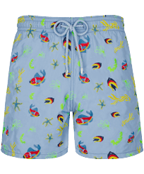Men Swim Shorts Embroidered Naive Fish - Limited Edition Divine front view