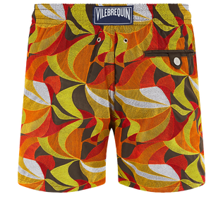 1984 Invisible Fish Badeshorts mit Stickerei für Herren – Limited Edition Erde Rückansicht